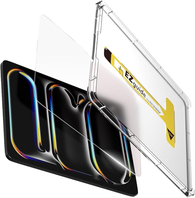 BELLEMOND Tempered Glass Screen Protector designed for iPad Pro 11" (M5, 2025/M4, 2024) - Ultra Clear「EZ Guide」Alignment Kit for Flawless Installation, 10H Hardness - Designed in Japan