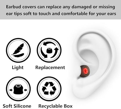 Earbud Replacement Tips Silicone Earbud Tips Earbud Covers Fit for in-Ear Headphones (Inner Hole 3.8mm -5.1mm) Ear Tips Earbud Rubber Tips 9 Pairs S/M/L