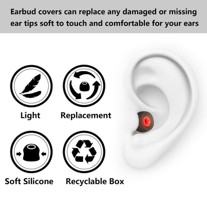 MMYQXI 54 PCS Silicone Replacement Earbud Tips Earbud Cap Eartips Fit for in-Ear Earbuds(Inner Hole 3.8mm -5.1mm) Headphones Earbud Rubber Tips S M L