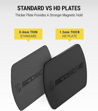 Scosche MAGRKI MagicMount Replacement Metal Plate Kit for Phone, Metal Plates for Magnetic Mount Cell Phone Holder for Car, Universal with All Devices and Phone Case, Black