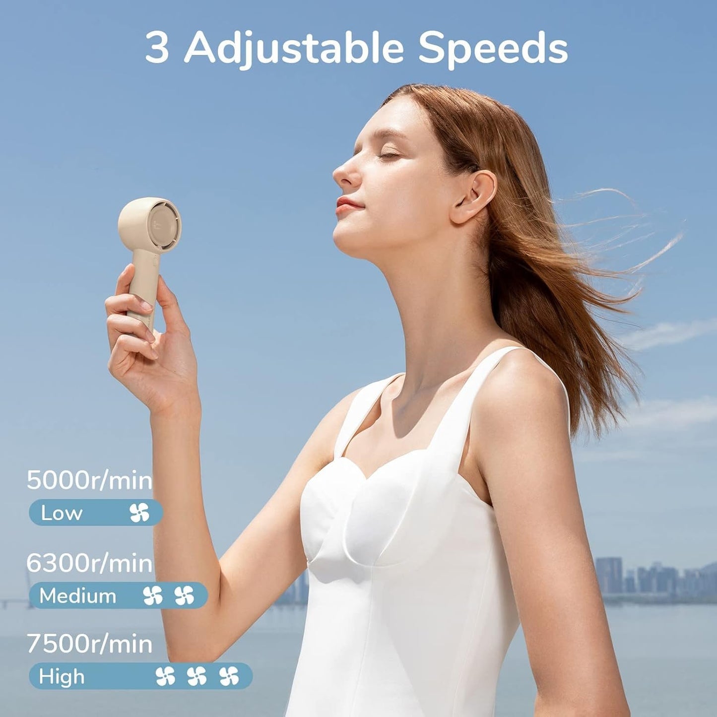 JISULIFE Mini Portable Fan-Bladeless Safe Design