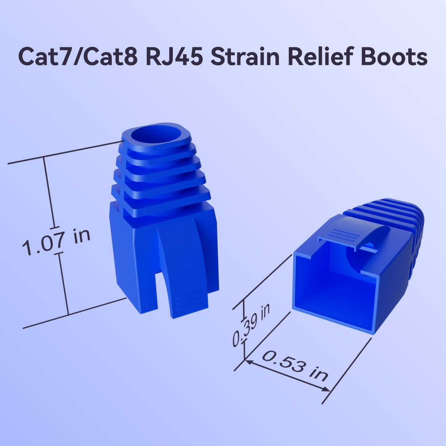 CableGeeker Cat6 RJ45 Strain Relief Boots, 100-Pack, 8.5mm, Blue