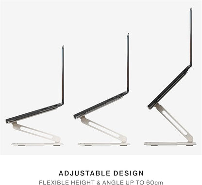 Native Union Desk Laptop Stand – Height Adjustable Ergonomic Computer Stand – Compatible with MacBook Air/Pro, iPad, Dell, HP, Lenovo, Microsoft Surface & Laptops & Tablets Up to 5kg (Sand Stone)