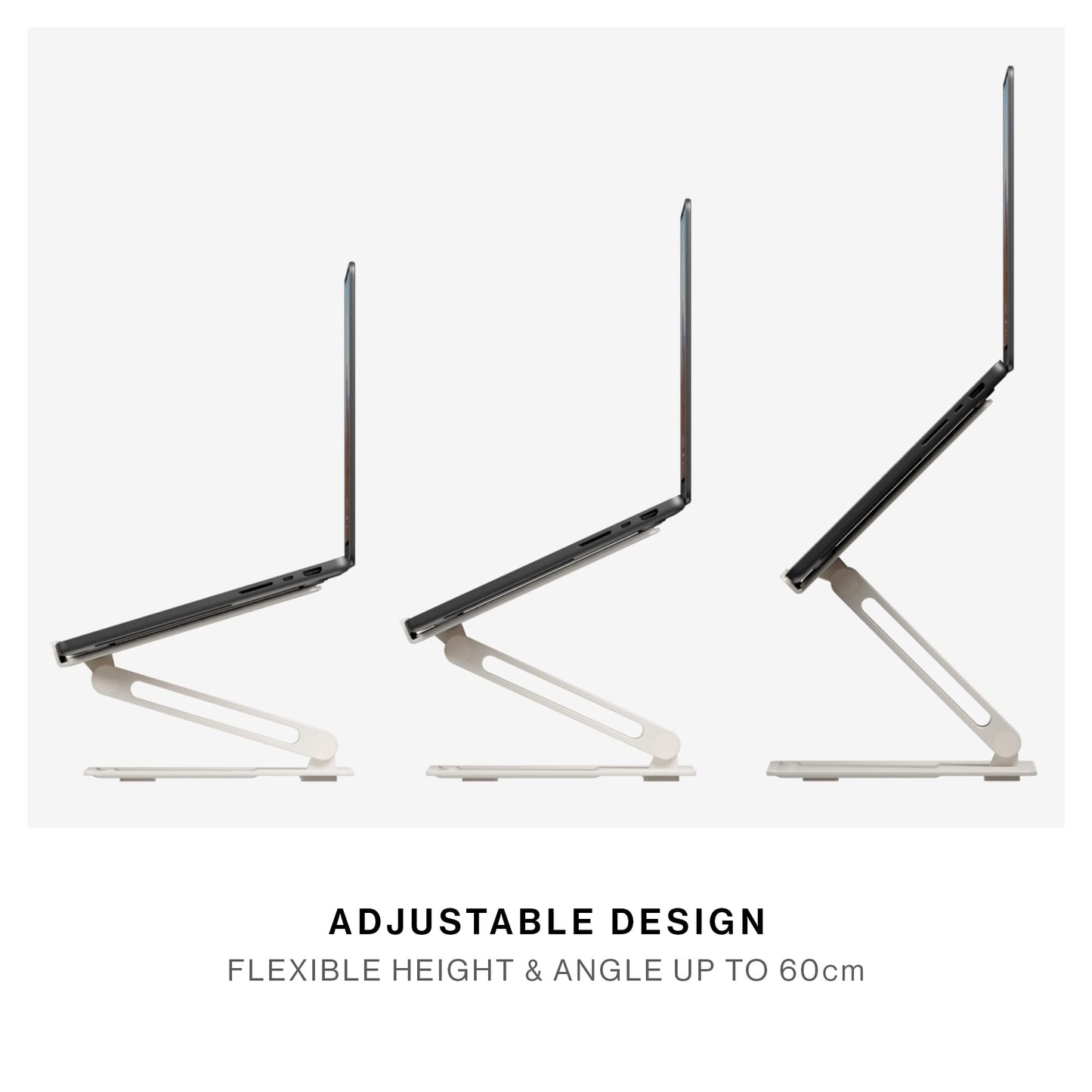 Native Union Desk Laptop Stand – Height Adjustable Ergonomic Computer Stand – Compatible with MacBook Air/Pro, iPad, Dell, HP, Lenovo, Microsoft Surface & Laptops & Tablets Up to 5kg (Sand Stone)