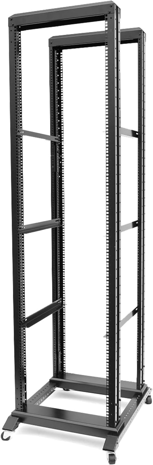 GlobalRack 42U Open Frame Rack on Wheels,Depth 24" Mobile IT Cabinet