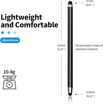 10 PCS Stylus,Stylus Pen for Touchscreen,Stylus 2-in-1 High Sensitivity & Precision Suitable for All Touch Screens of iPhone/ipad/Android Tablets(10 Stylus Pen Withe/Black + 20 Tips)