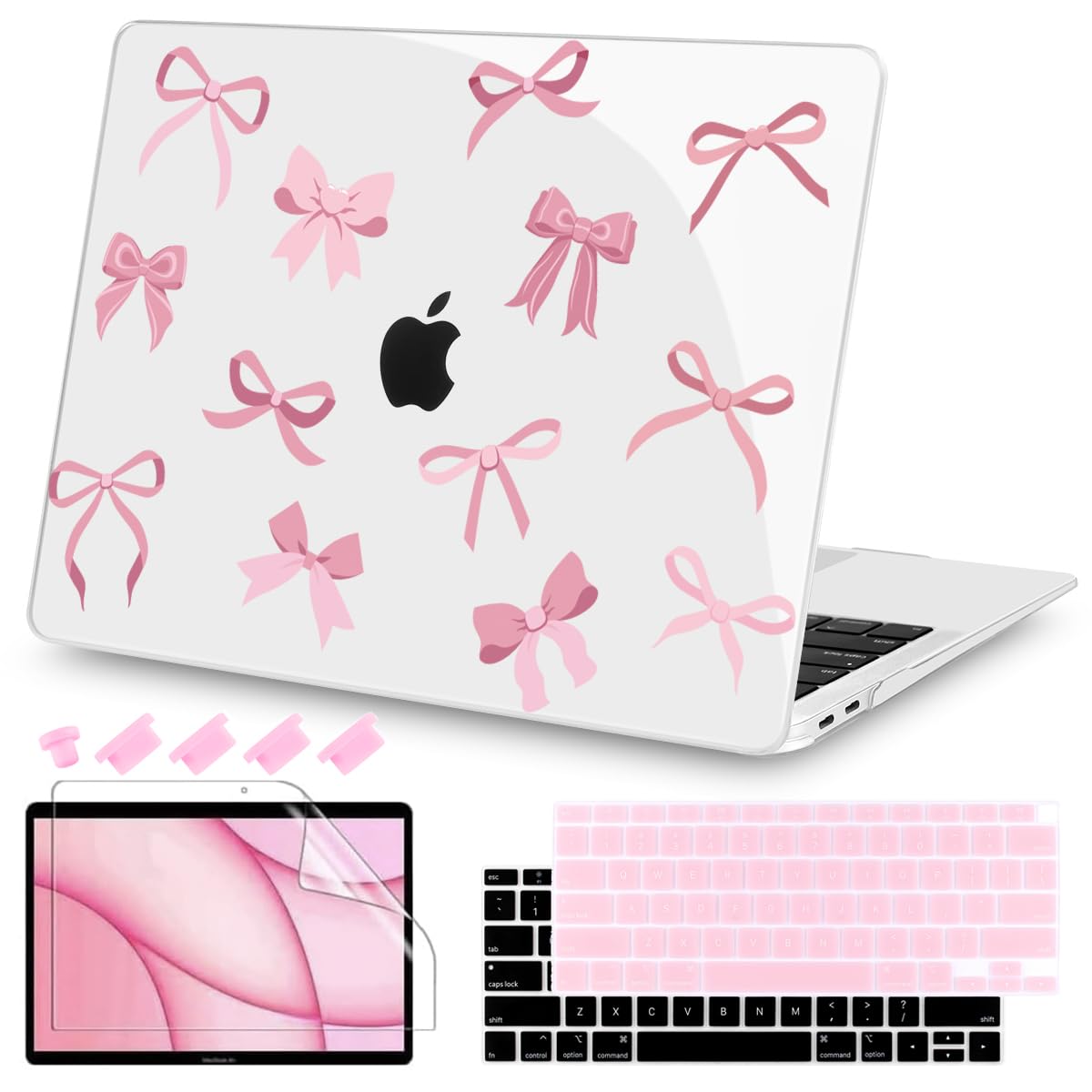 Teryeefi for MacBook Air 13 inch Case 2021 2020 2019 2018 Release (Model A2337 A2179 A1932 Retina Display with Touch ID), Plastic Hard Shell Case & Keyboard Cover for MacBook Air 13 M1, Gold Flowers