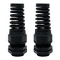 LeMotech 5Pcs NPT 1/2" IP68 Waterproof Cable Gland Flex Spiral Strain Relief Black Nylon Joint with Gaskets for 6-12mm Wire Thread