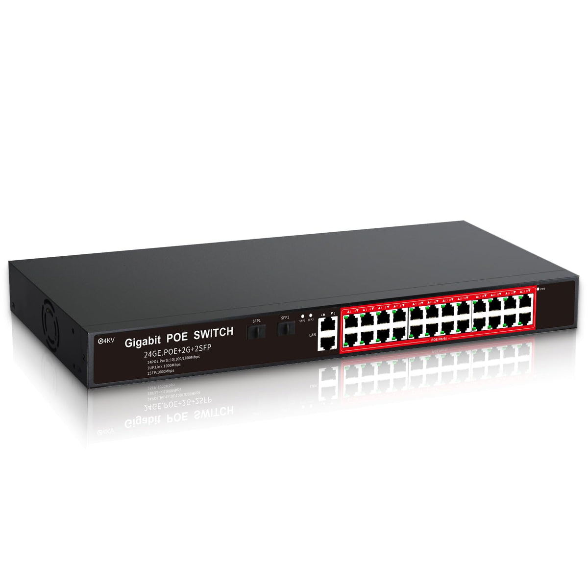 STEAMEMO 5 Port PoE+ Switch | Easy Smart Managed Ethernet Switch | Support VLAN, QoS | 52W Total PoE Budget | Fanless Metal | Plug & Play (Desktop/Wall Mount)