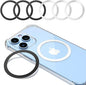 Magnetic Wireless Charging Magsafe Ring-6 PCS,Ultra-Thin(0.4mm) Magsafe Sticker, Compatible with iPhone 16/15/14/13 Series,Samsung Galaxy,Google Pixel Series,Magsafe Accessories-3Black&3Silver