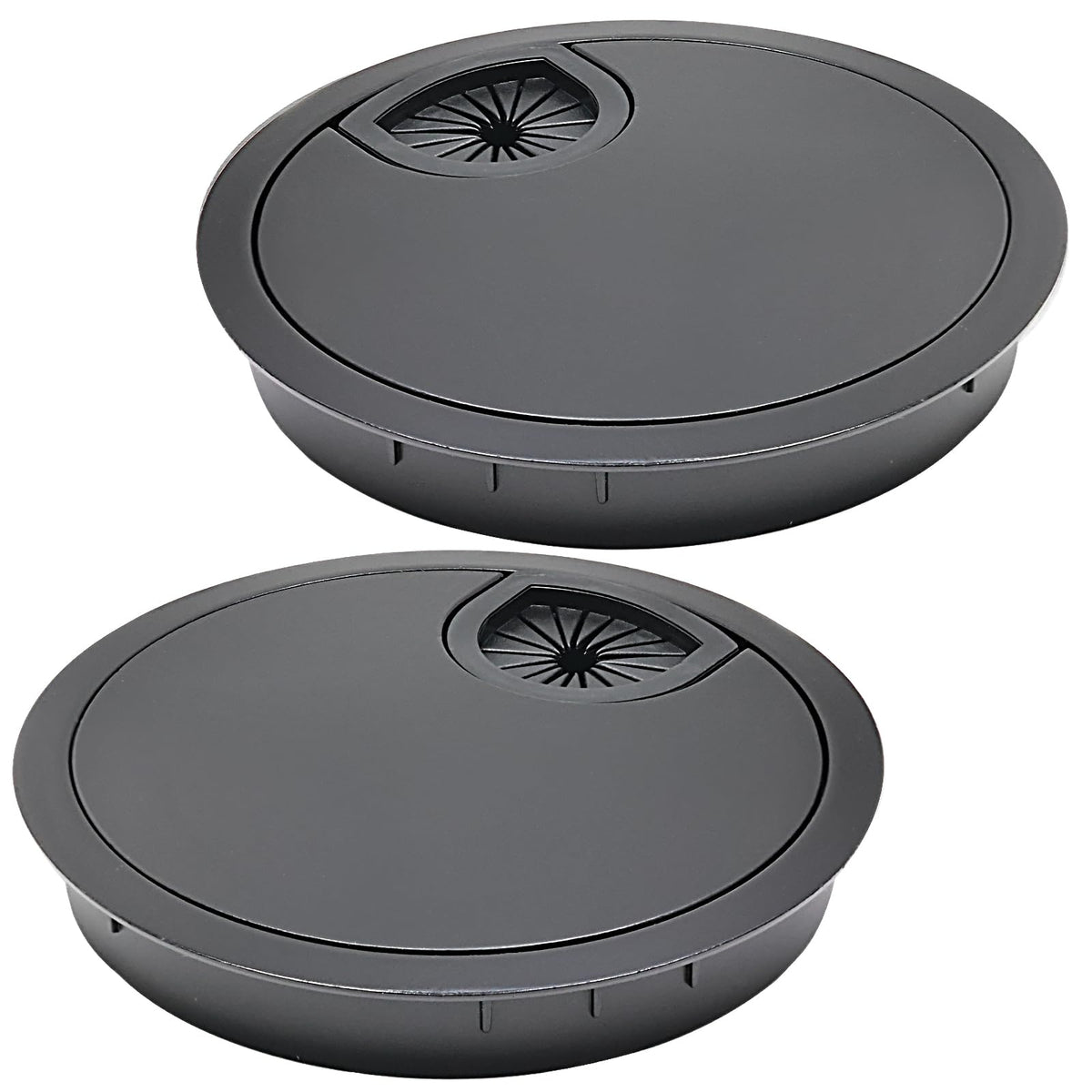Desk Grommet 1-3/8" (35 mm), 2 Pcs Brushed Silver Desk Cord Hole Cover