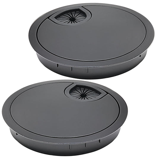 Desk Grommet 1-3/8" (35 mm), 2 Pcs Brushed Silver Desk Cord Hole Cover