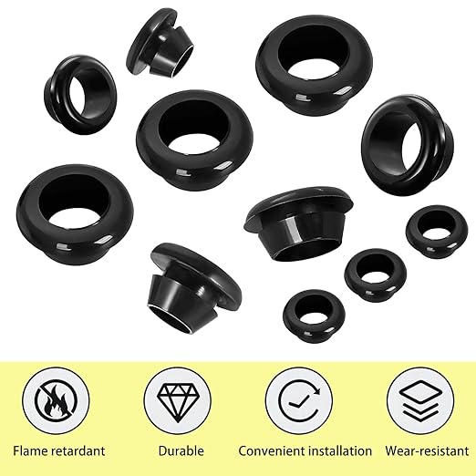 Qrity 9 PCS Rubber Grommets Cable Railing, Car Grommet, Cable Railing Protective Sleeves for Metal Posts, ID 30mm Mount Dia 35mm