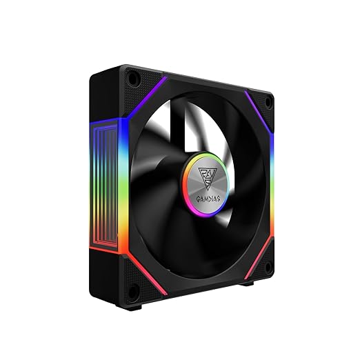 GAMDIAS 120mm PWM ARGB Case Fan x3 & 3 Reverse Blades Included, Sync with ARGB Motherboards, Easy Cable Management with Cabless Daisy Chain, Quiet & 75CFM Airflow with 2400 RPM, Aeolus P2