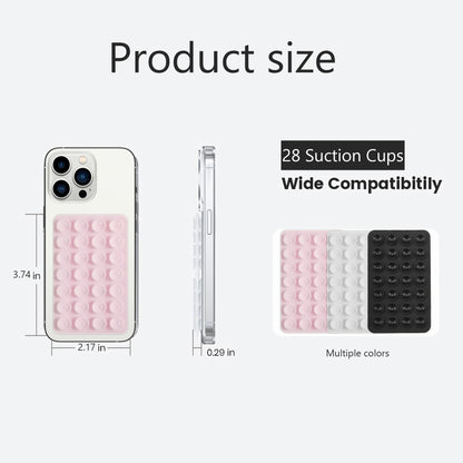 Silicone Double-Sided Suction Phone Case Detachable Mount, Fidget Sticky Grip Phone Accessories, Teen Girl Gifts Trendy Stuff, Hands-Free Stand for ASMR/TikTok/Gym Creators (Small, White+BabyBlue)