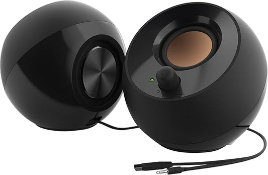 Creative Pebble 2.0, USB Desktop Stereo Speakers for PC/Laptop, Black