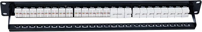 Tecmojo Patch Panel 24 Port, Keystone Patch Panel for Cat 6 /Cat 5e/Cat 5, 1U Cat6 Patch Panel fit 19in AV/Audio Rack&Cabinet, Rack Mount Network Patch Panel with Cable Management,Unshielded