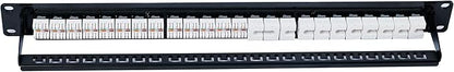 Tecmojo Patch Panel 24 Port, Keystone Patch Panel for Cat 6 /Cat 5e/Cat 5, 1U Cat6 Patch Panel fit 19in AV/Audio Rack&Cabinet, Rack Mount Network Patch Panel with Cable Management,Unshielded