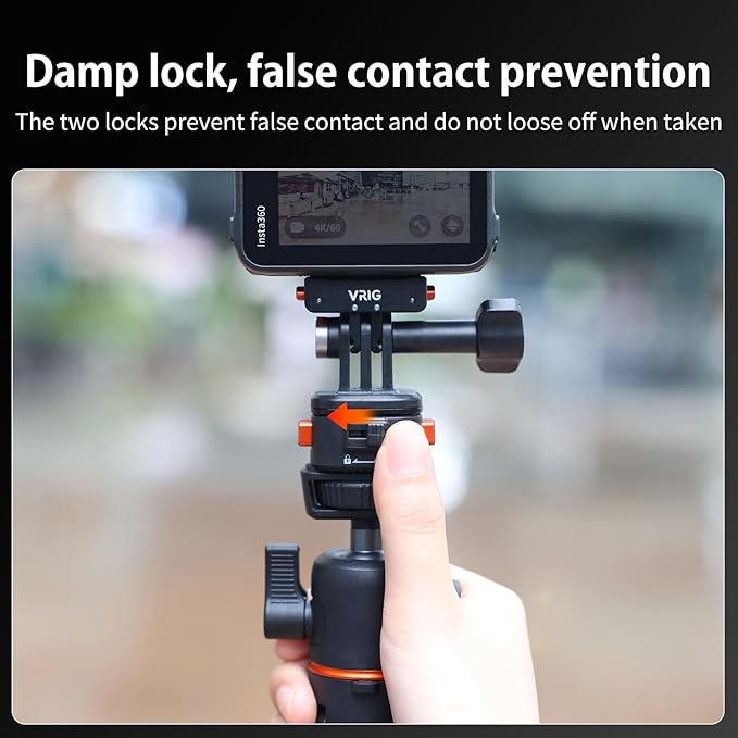 VRIG Quick Release Base Mount Kit for GoPro Accessories, Magnetic Quick Release Camera Tripod Mounts for Insta 360, DJI Osmo Action 5Pro/4/3,Go Pro Hero 13 12 11 10 9,with 1/4" Screw Hole for Tripod