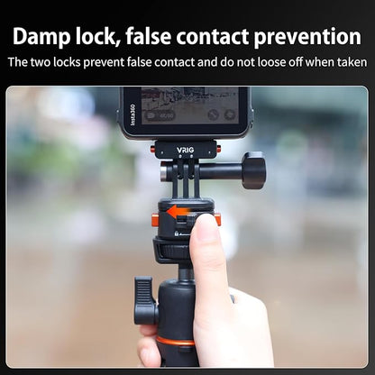VRIG Quick Release Base Mount Kit for GoPro Accessories, Magnetic Quick Release Camera Tripod Mounts for Insta 360, DJI Osmo Action 5Pro/4/3,Go Pro Hero 13 12 11 10 9,with 1/4" Screw Hole for Tripod
