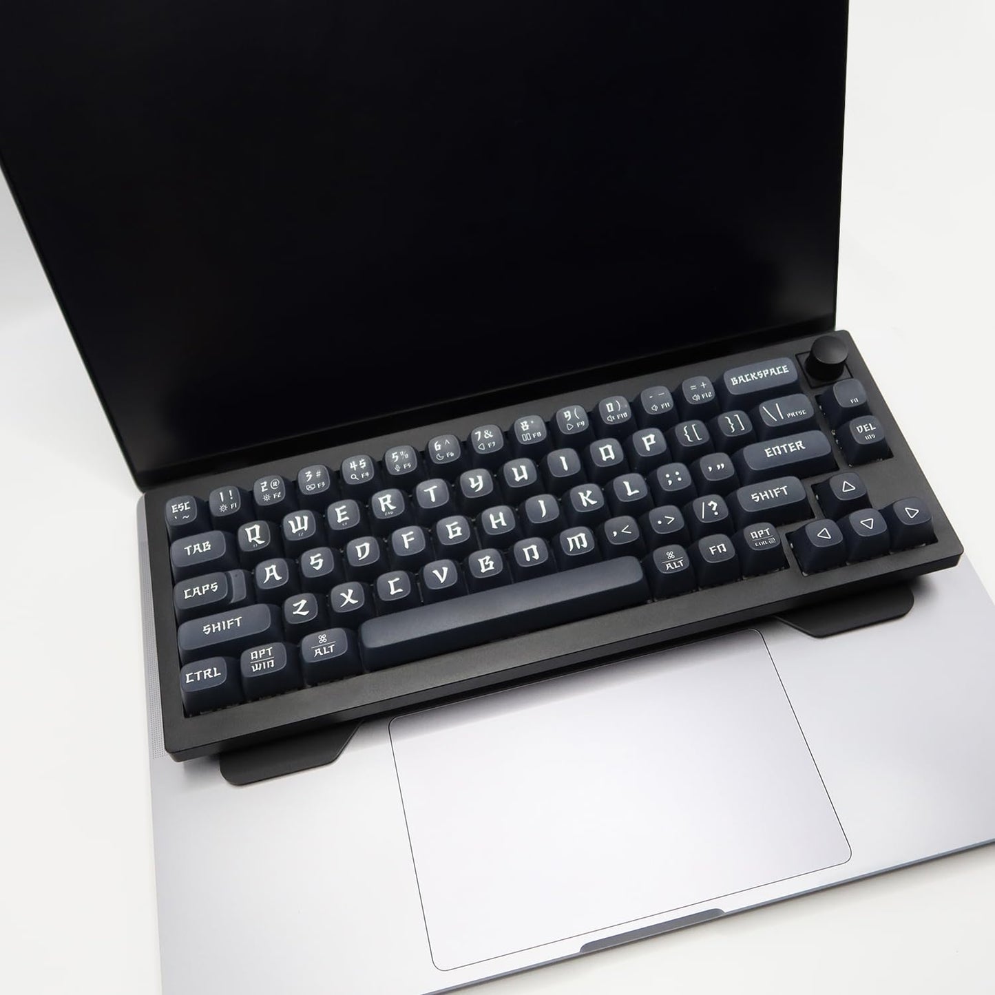 Kado Lift Riser Acrylic for External Keyboard, Frosted Surface Black, Office Gaming Laptop Keyboard Cover Mechanical 40%/60%/65%/70% Stand Holder Made for MacBook Air/Pro 13"/14"/15"/16"