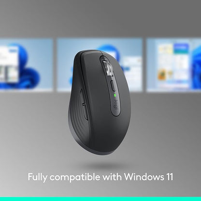 Logitech MX Anywhere 3S Compact Wireless Mouse, Fast Scrolling, 8K DPI Any-Surface Tracking, Quiet Clicks, Programmable Buttons, USB C, Bluetooth, Windows PC, Linux, Chrome, Mac - Pale Grey