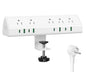 Jgstkcity Desk Clamp Power Strip USB C 45W,8 USB,10FT Cable,White