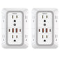 Wall Outlet Extender with Night Light, Power Plug Adapter Multi Plug Outlet Surge Protector with 4 USB Charging Ports (2 USB C), Adapter Spaced Outlets for Home Travel Office-ETL