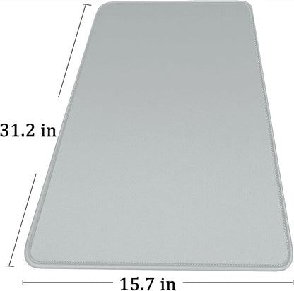 Large Gaming Mouse Pad with Stitched Edges, Durable Non-Slip Natural Rubber Base, Waterproof Computer Keyboard Pad Mat for Esports Pros/Gamer/Desktop/Office/Home - Grey