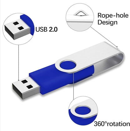 KEXIN Flash Drive 8GB 100 Pack USB Flash Drive 8 GB Thumb Drive USB Drive Bulk Jump Drive Swivel Pen Drive with LED Indicator 8G Blue