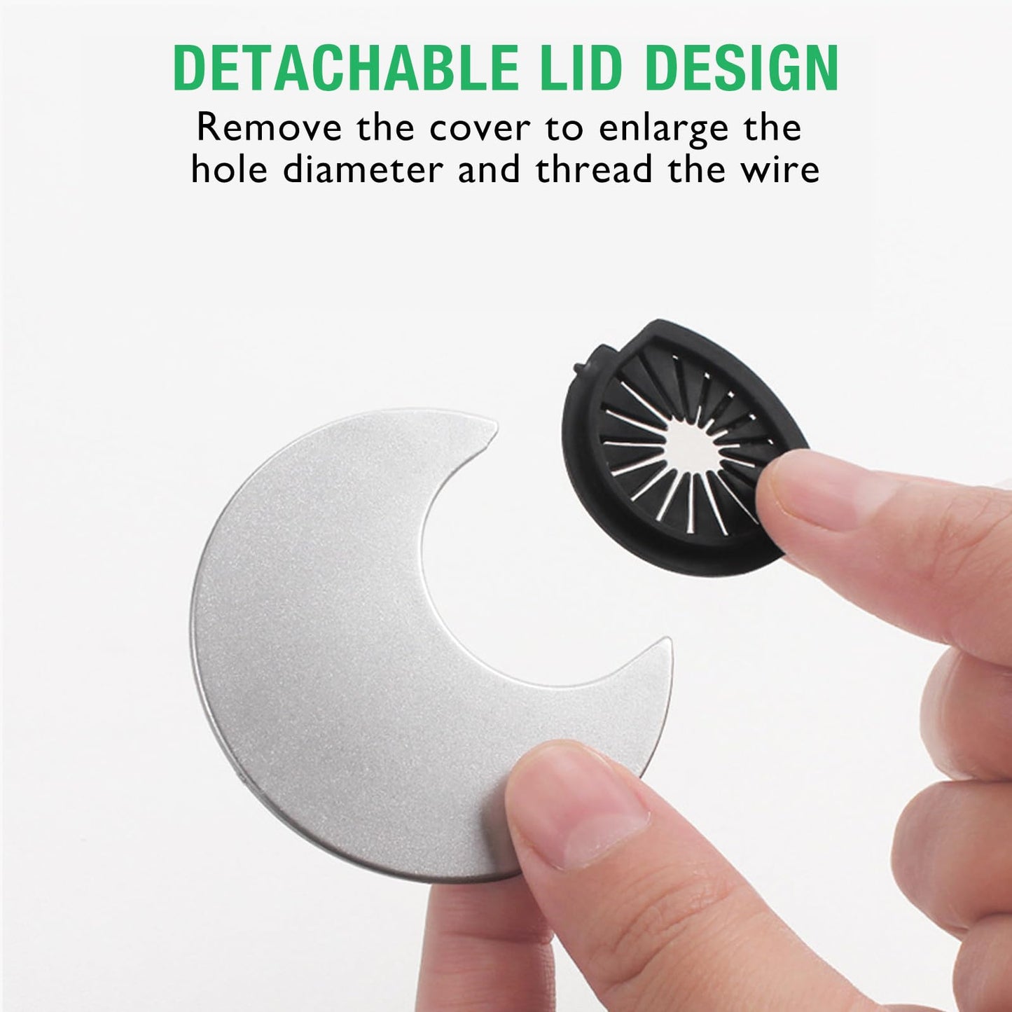 EASYEAH 10 Pcs Desk Grommet 2-3/8" / 60 mm, Desk Cord Hole Cover, Cable Grommet ABS Plastic, Desk Hole Grommet for Home & Office Pc, Detachable Cable Cord Organizer-Silver Sand