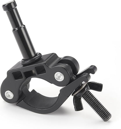 PHOCUS Half Coupler Clamp with 5/8" Baby Pin, Heavy Duty Truss Clamp on Round Tube for Supporting Photography Video Light Studio LED Ring Light (Clamp Range: 40-50mm)