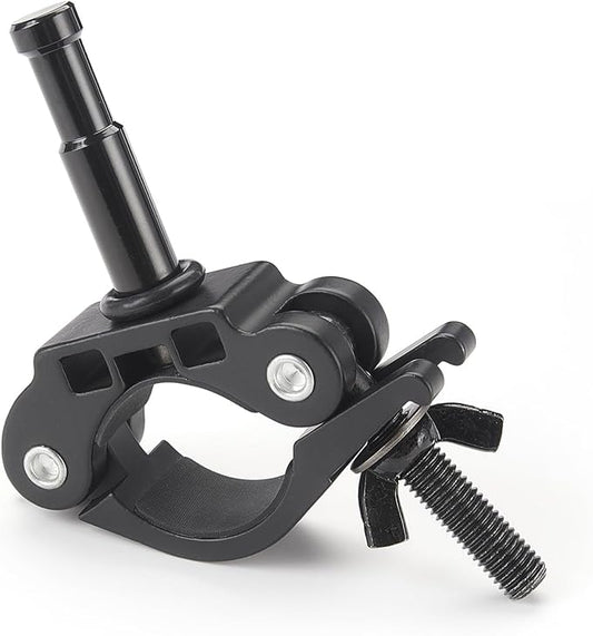 PHOCUS Half Coupler Clamp with 5/8" Baby Pin, Heavy Duty Truss Clamp on Round Tube for Supporting Photography Video Light Studio LED Ring Light (Clamp Range: 40-50mm)