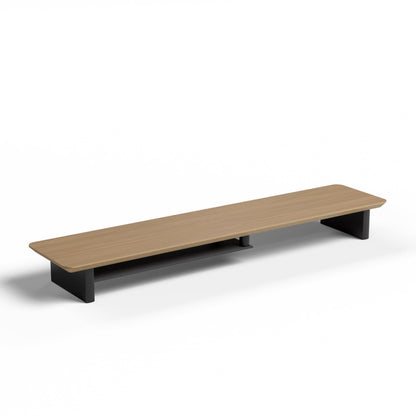 amesoba White Oak Dual‑Tier Ergonomic Desk Setup – Modern Wooden Monitor Stand & Workspace Riser, Home Office & Minimalist Aesthetic (White Oak, Large)