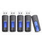 JUANWE 64GB Flash Drives 5 Pack, USB 3.0 Flash Drive Retractable Slide Thumb Drive, Thumb Drives 5 Pack Jump Drives Multipack Bulk USB Drive Data Storage for Computers, Blue