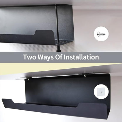 VIDOR Under Desk Cable Management Tray 2-Pack, 17" Cord Organizer, No Drill Alloy Steel, Perfect for Standing Desk and Office Home Wire Management