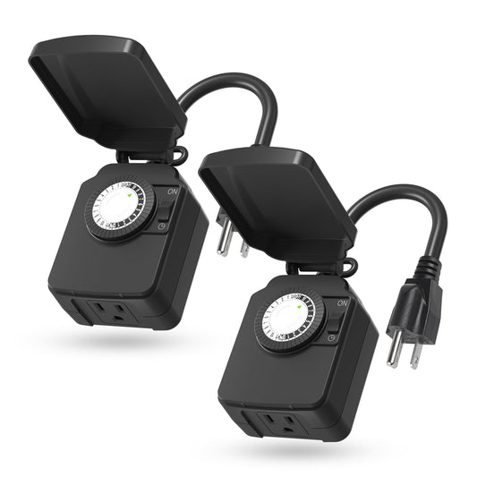 BN-LINK Outdoor 24-Hour Mechanical Timer Outlet, 1 Grounded Outlet