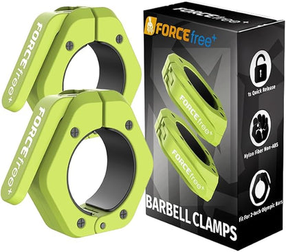 Barbell Clips (Pair), Barbell Clamps, Quick Release Olympic Barbell Clamps with Anti Slip TPR Grip, Barbell Collars for Secure Weightlifting & Powerlifting