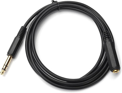 Disino 1/4 Inch Male to Female Stereo Extension Cable Gold Plated Quarter inch Headphone Extension Cable Cord- 6FT/1.8 Meters