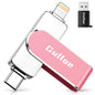 Gulloe 256GB Flash Drive Intended for iPhone, Memory Stick Storage for Photos and Videos Backup, Compatible with iPhone iPad Android PC, Plug and Play, No Application Required (Pink)