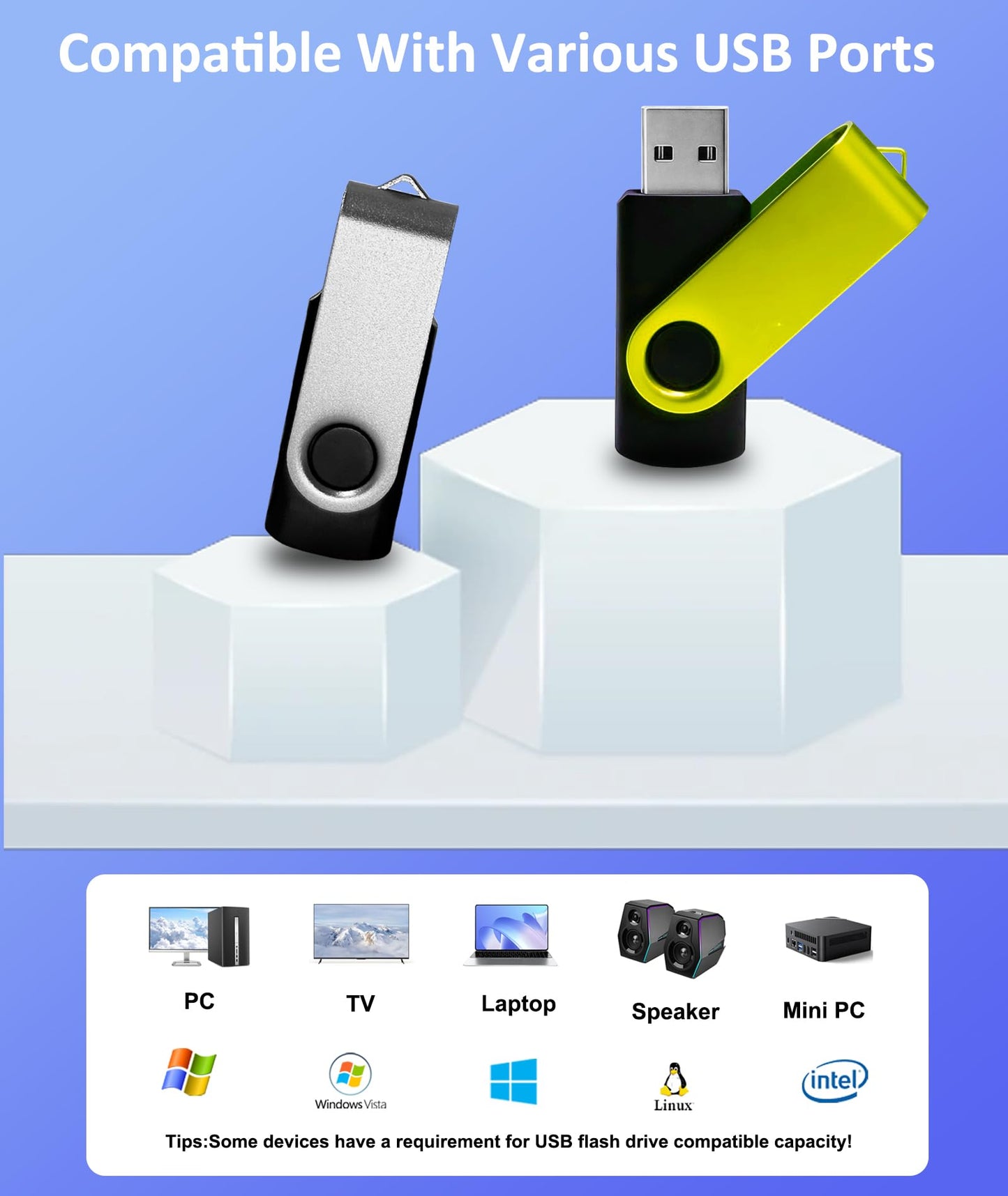 Thumb Drive 16GB 20 Pack Nicepicten FAT32 USB Storage 2.0 Flash Drives Bulk