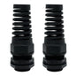 LeMotech 5Pcs NPT 1/2" IP68 Waterproof Cable Gland Flex Spiral Strain Relief Black Nylon Joint with Gaskets for 6-12mm Wire Thread