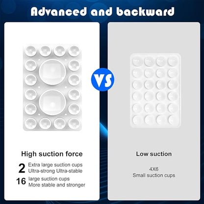 Silicone Suction Phone Holder Mount,Silicon Adhesive Phone Accessory for iPhone and Android, Hands-Free Mirror Shower Phone Holder,TikTok Videos and Selfies (White, Single Sided)