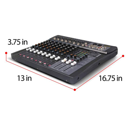 G‑MARK MR80S 8‑Channel Analog Audio Mixer, USB Bluetooth Mixing Console with 48V Phantom Power & Reverb Effect, Sound Board Controller for PC Recording, Stage DJ, Live Streaming & Studio