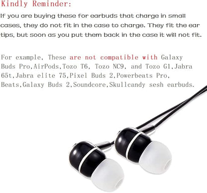 Earbud Replacement Tips Silicone Earbud Tips Ear Bud Covers Fit Most in-Ear Earbuds(Inner Hole 3.8mm -5.1mm) Headphone Ear Tips 9 Pairs S M L