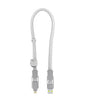 Rolling Square inCharge XL 30cm - USB C Charger Cable, Lightning for Smartphone, Universal 6 in 1, USB Plug, Glacier White, 100W