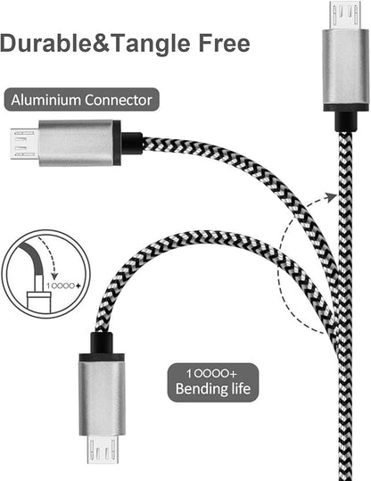 Micro USB Cable 15ft with 3A Fast Charging, Extra Long and Extremely Durable Nylon Braided Charger Cord for Galaxy S7/S6/J8/J7 Note 5,Kindle,LG,PS4,Camera,Xbox One and More (Red)
