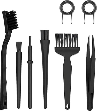 8 PCS Keyboard Cleaning Brushes Kit, Small Portable Anti Static Electronic Dust Cleaning Brush for Computer PC Keyboard Laptop Motherboard Camera Small Space(Black, Set of 8)