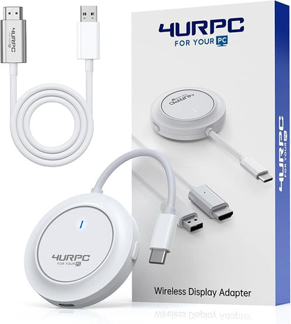 Wireless USB C Transmitter and HDMI Receiver, 2.4G/5G Wireless USB-C to HDMI Extender 98FT/30M,1080P Wireless Display Adapter Stream Video/Audio to TV/Monitor/Projector from Laptop,iPad,Phone,Mac mini