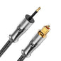 EMK 24K Gold-Plated Toslink to Mini Toslink Cable (6ft/2M) - Digital Optical Audio Cable with 3.5mm Mini Plug for Soundbar, Home Theater, TV - Silver SPDIF Fiber Optic Cable